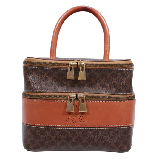 Celine Macadam Vanity Brown Handbag Gold