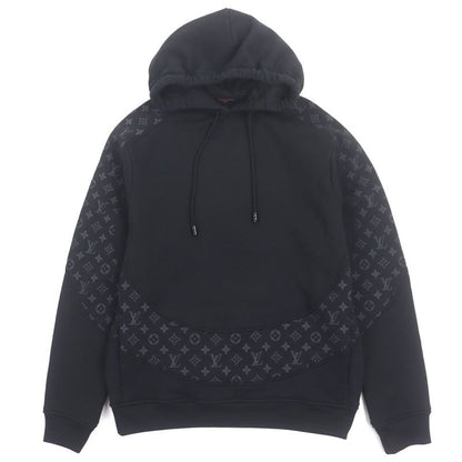 Louis Vuitton 21 SS Monogram Circle Cut Lined Hooded Pullover Hoodie Black