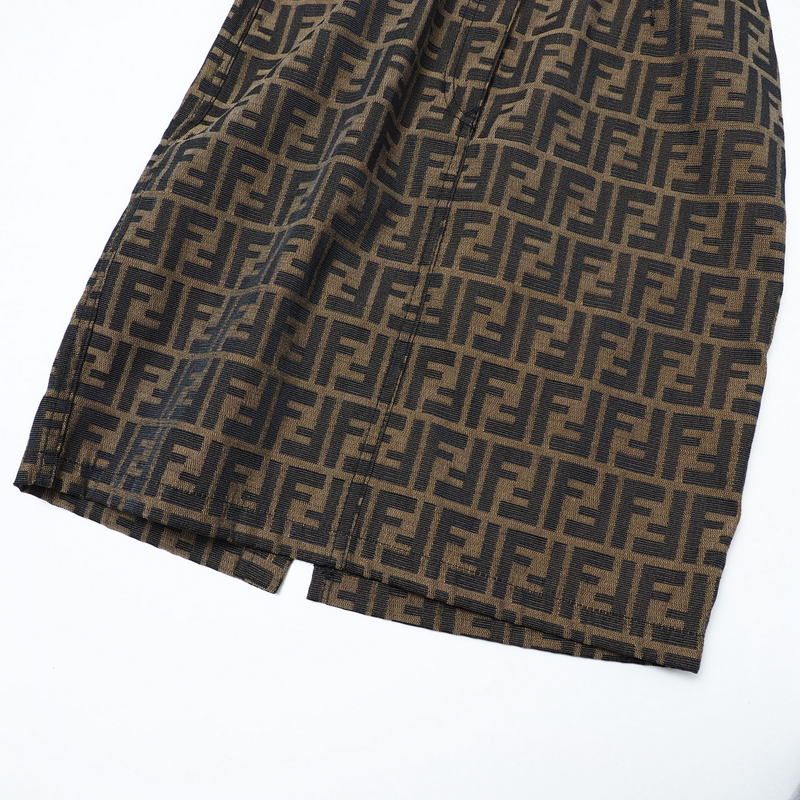 Fendi Skirt Size 38 Zucca Pattern FF Logo Total Mini Tight Made In Italy