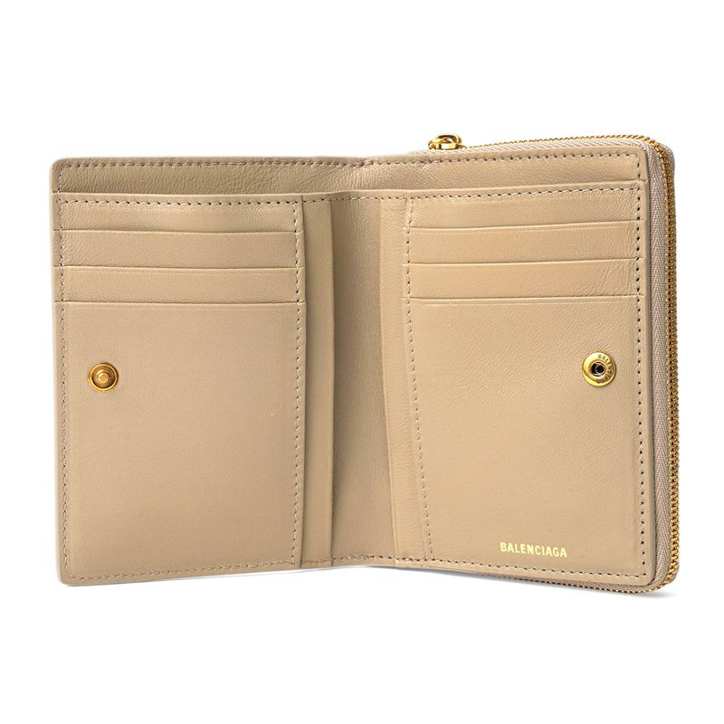 Balenciaga Bifold Wallet In Signature Taupe