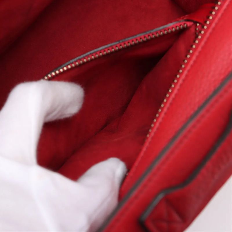 Celine Luggage Micro Shopper Leather Handbag Tote Women's EEE Cw67-1