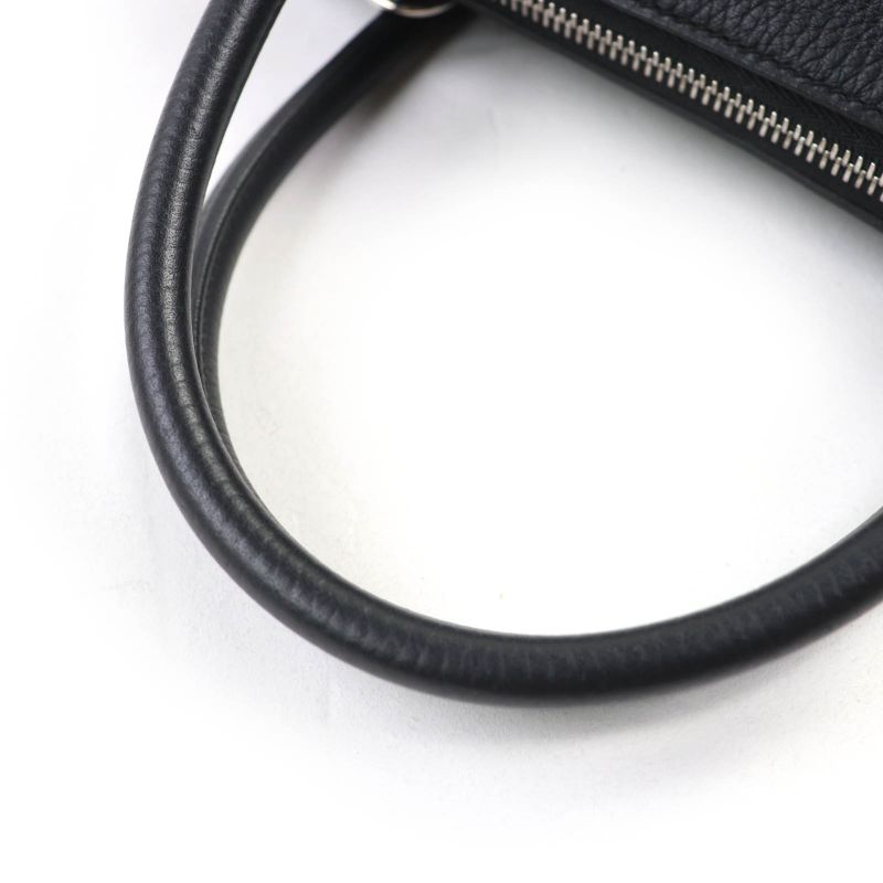 Hermes Bolide 31 Taurillon Clemence Silver Hardware Handbag Black Engraved Y