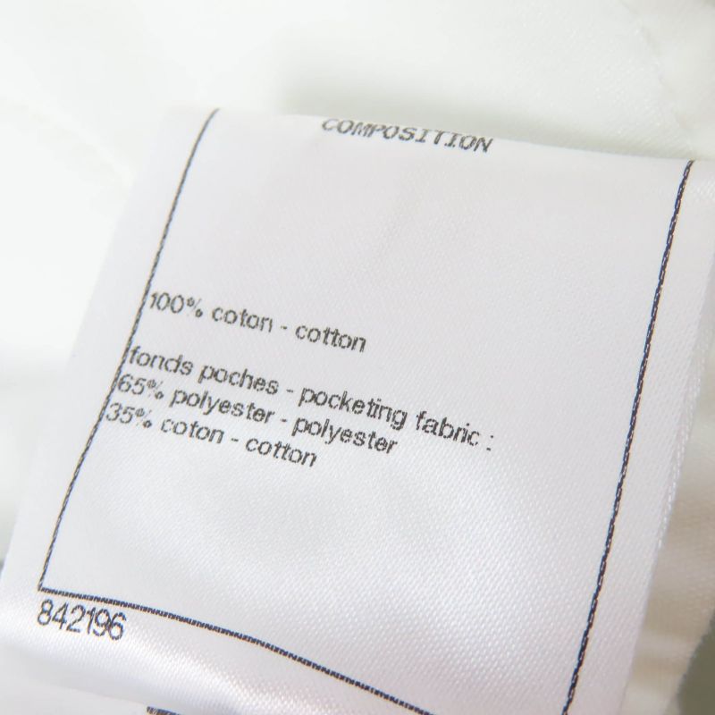 CHANEL P64118v60184 100% Cotton Coco Button Denim Pants Indigo 38 Made In Italy