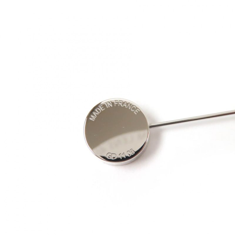 Hermes Gd1108 Silver Hardware Serie Pin Brooch Hat Pin Small Brown With Box And
