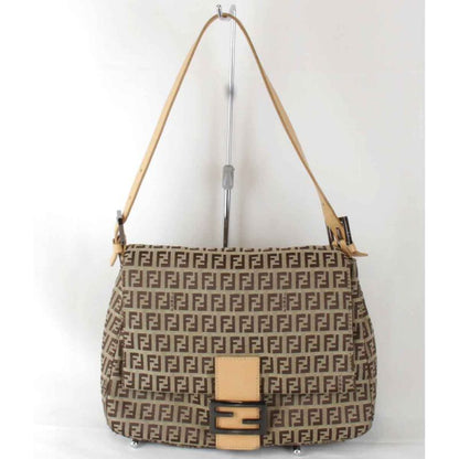 Fendi Zucchino Mamma Bucket Shoulder Bag Canvas Brown
