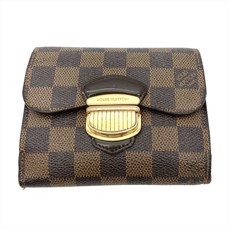 Louis Vuitton Portefeuille Joy Bifold Wallet Damier Ebène Leather N60034 Brown