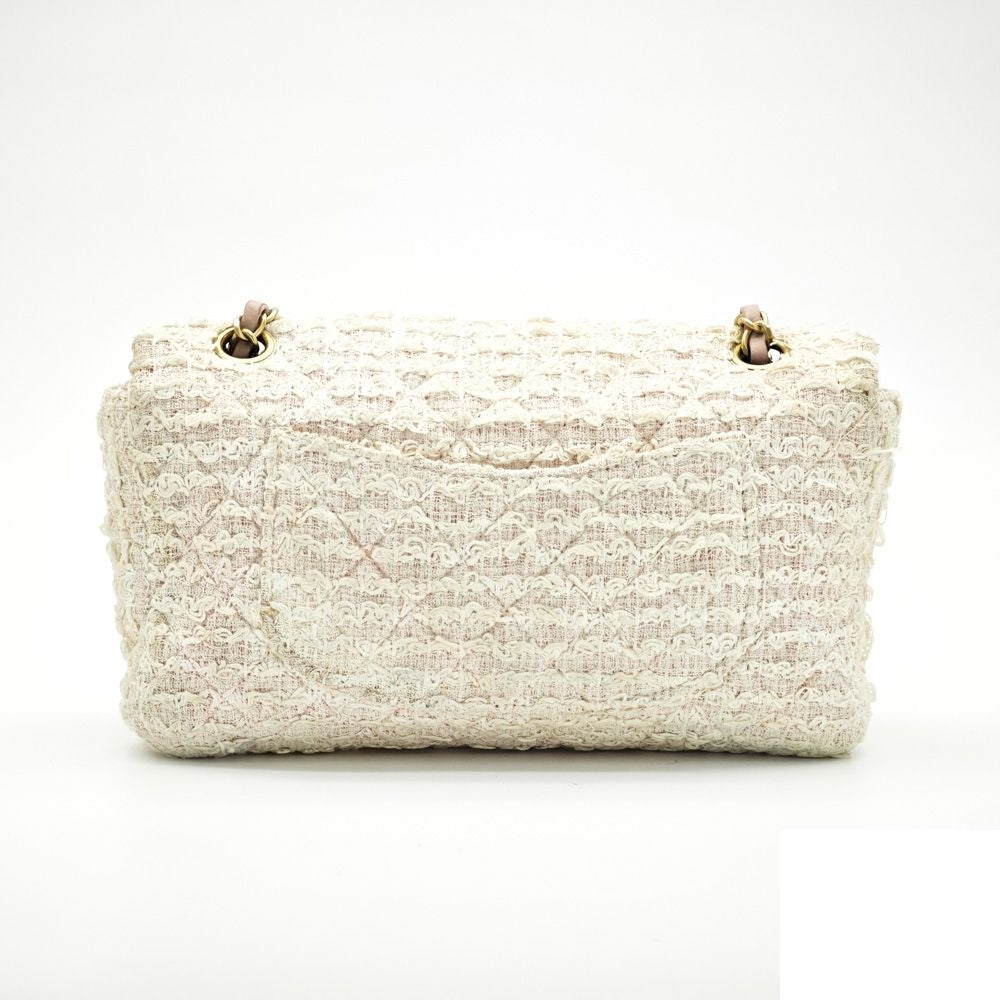 Chanel Quilted Shoulder Bag Tweed Pink — view 4
