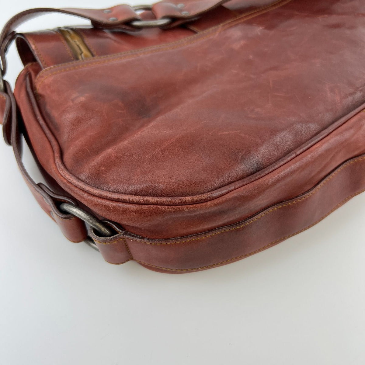 Dior Gaucho Shoulder Bag Red Leather Vintage — view 11