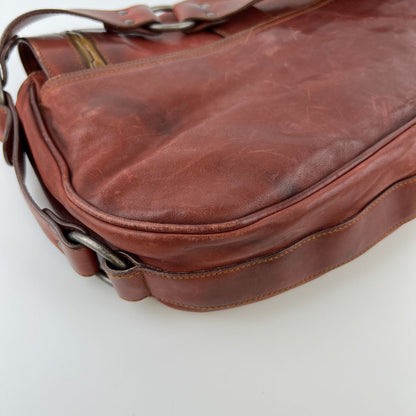 Dior Gaucho Shoulder Bag Red Leather Vintage — view 11
