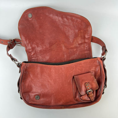 Dior Gaucho Shoulder Bag Red Leather Vintage — view 15