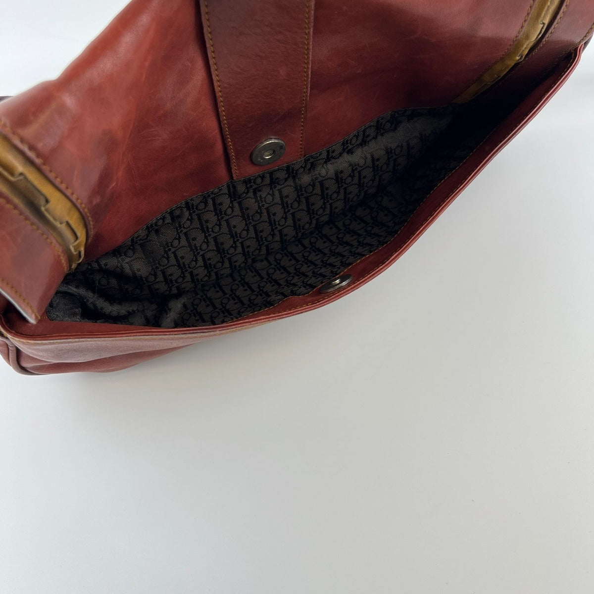 Dior Gaucho Shoulder Bag Red Leather Vintage — view 16