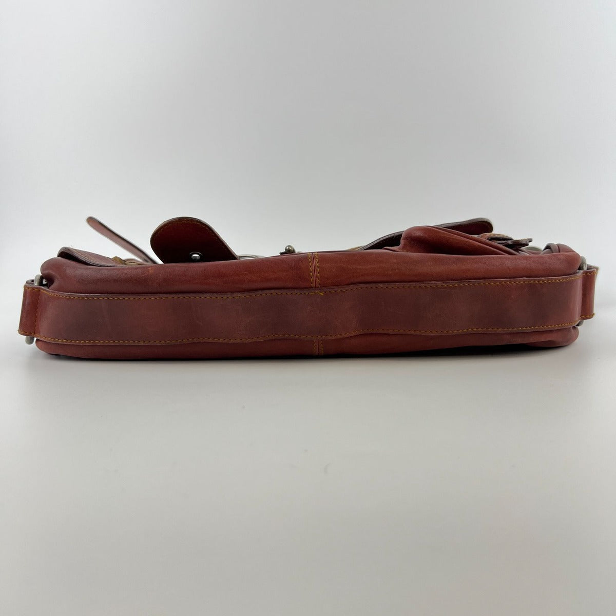 Dior Gaucho Shoulder Bag Red Leather Vintage — view 8