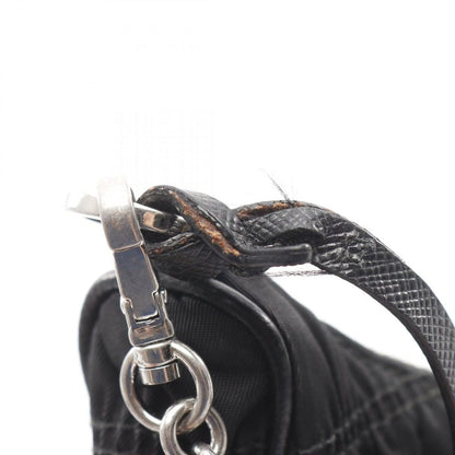 Prada Shoulder Bag Re Edition Black Nylon Leather Re Embroidered Drill — view 8