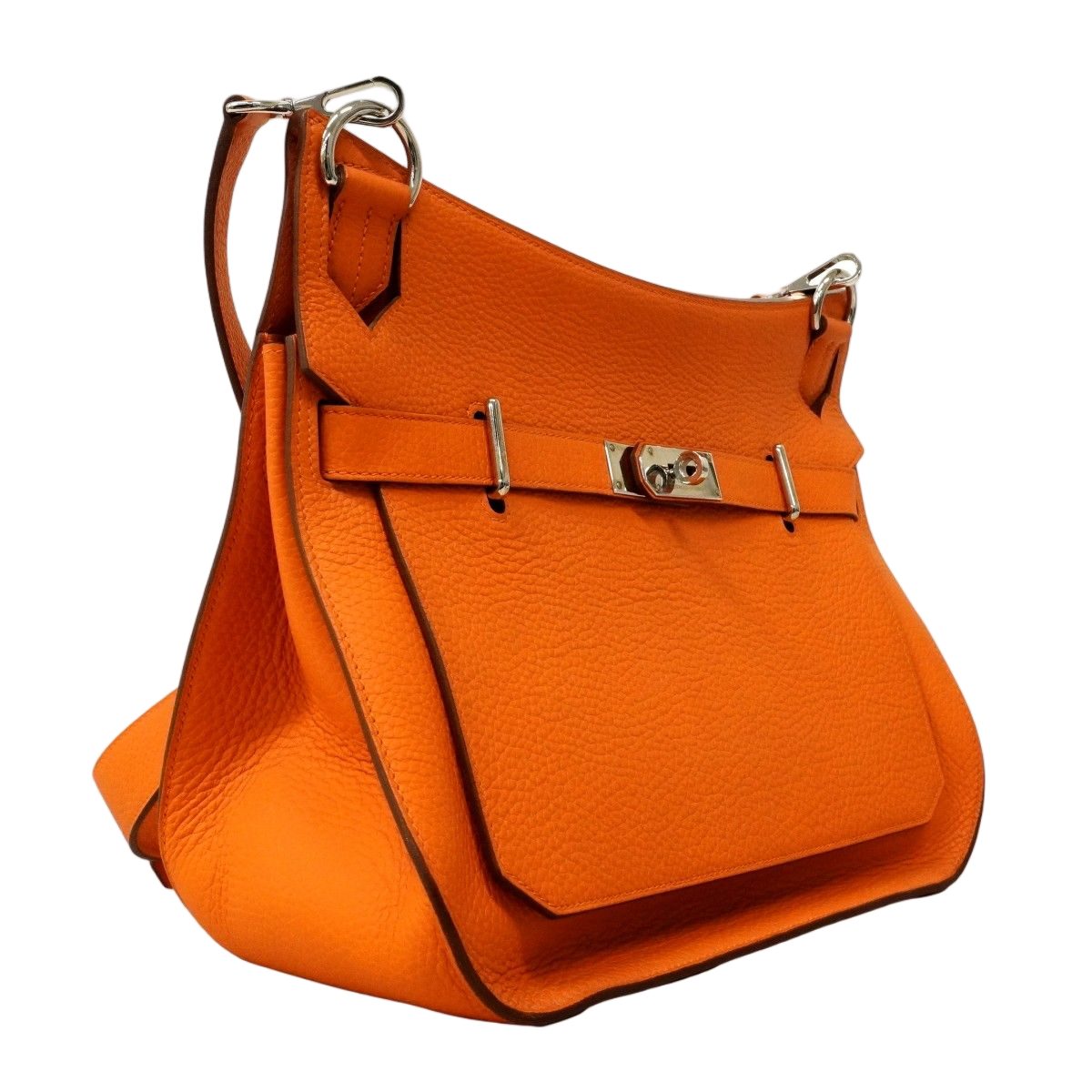 Hermes Shoulder Bag Gipsiere 34 Taurillon Clemence Orange Silver — view 2