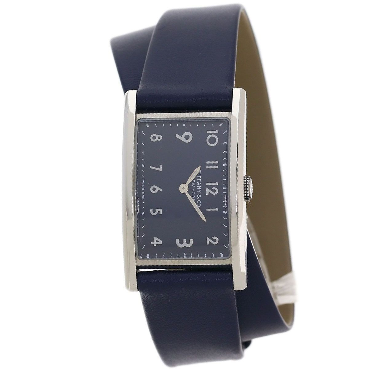 Tiffany & Co East West Mini Watch SS Leather