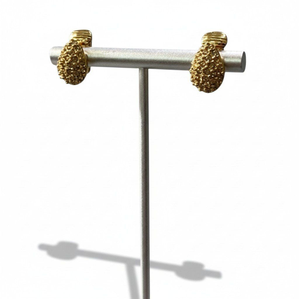 Dior C4 Drop Luxury Earrings Gold Rhinestone