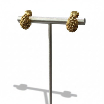 Dior C4 Drop Luxury Earrings Gold Rhinestone