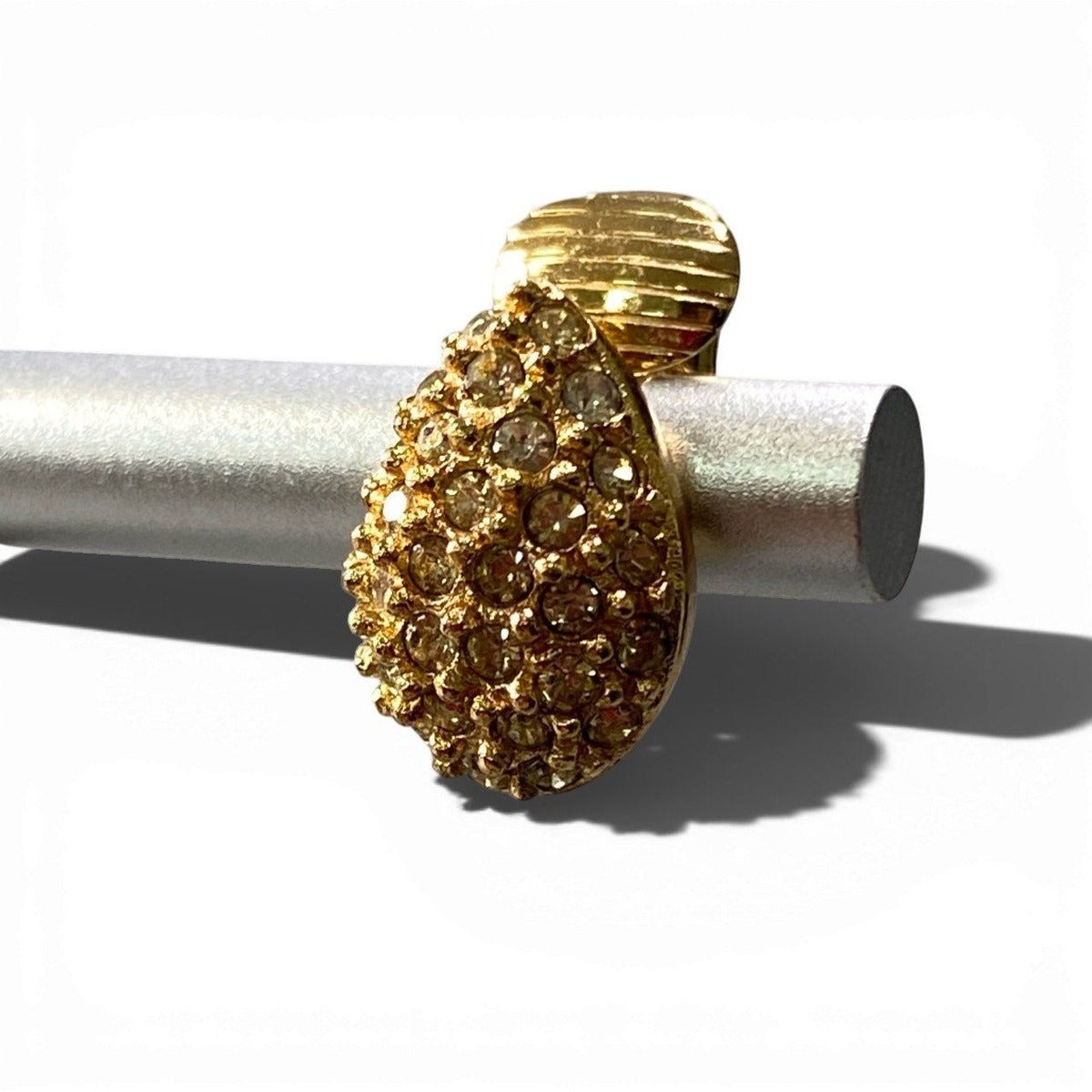 Dior C4 Drop Luxury Earrings Gold Rhinestone — view 4
