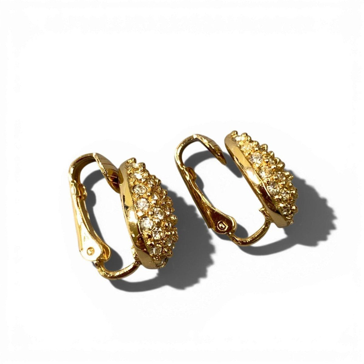 Dior C4 Drop Luxury Earrings Gold Rhinestone — view 6