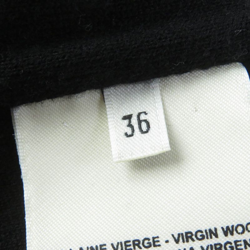 Hermes Serie Hardware Short Sleeve Knit Dress With Buttons Leather Black 36