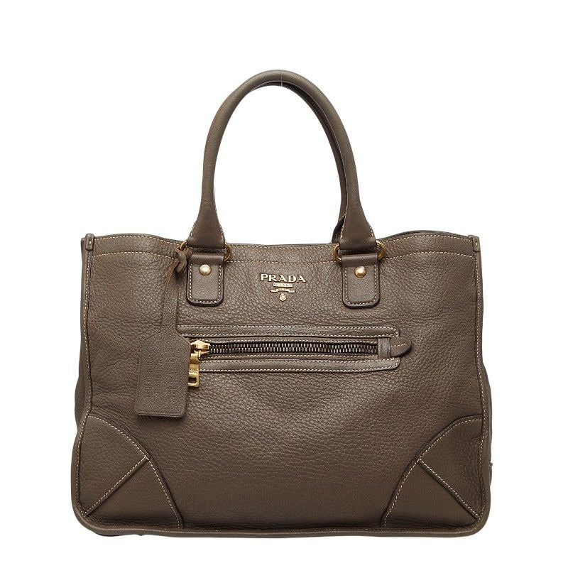 Prada Tote Grey Leather