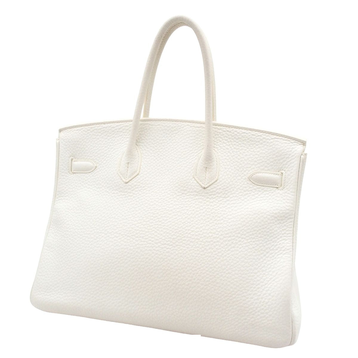Hermes Birkin 35 White Silver Taurillon Clemence Handbag — view 2