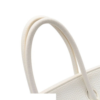 Hermes Birkin 35 White Silver Taurillon Clemence Handbag — view 4