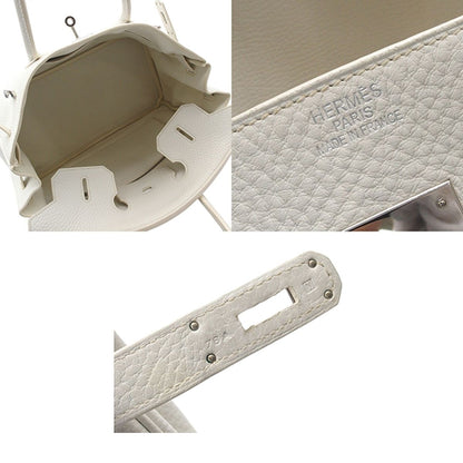 Hermes Birkin 35 White Silver Taurillon Clemence Handbag — view 5