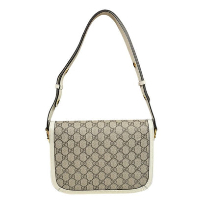 Gucci Medium Horsebit 1955 Shoulder Bag GG Supreme Canvas 602204 Beige Ladies