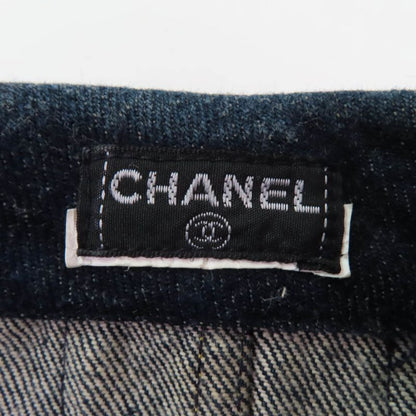 CHANEL Vintage 100% Cotton Denim Jacket Indigo Women's Approx Size M Equivalent