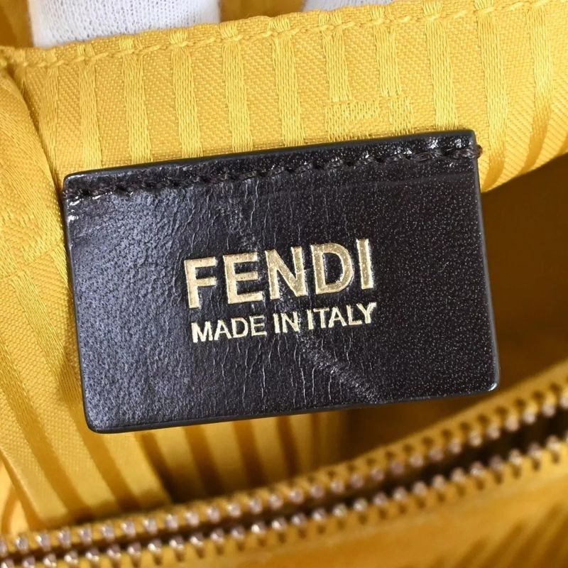 Fendi Shoulder Bag Handbag Yellow Leather 87bs147