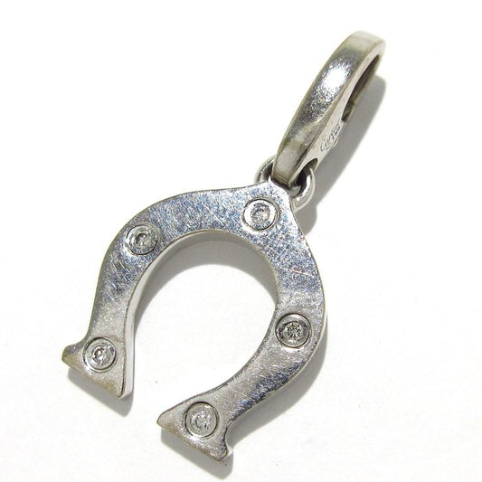 Cartier Pendant Top Horseshoe 18K White Gold X Diamonds 5P Diamonds