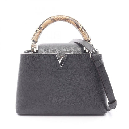 Louis Vuitton Handbag Capucines BB Noir Black 2-Way Leather Exotic Cles the