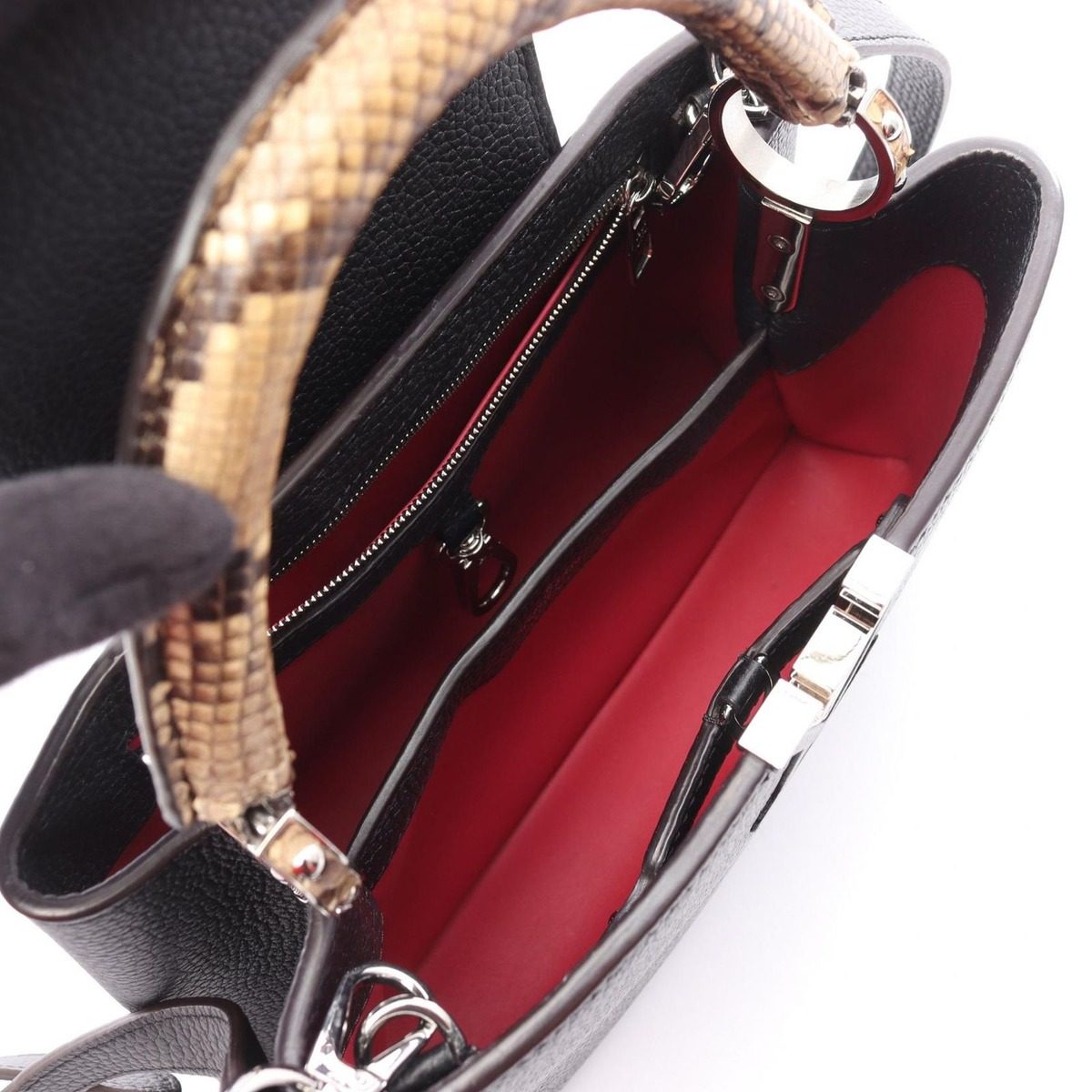 Louis Vuitton Handbag Capucines BB Noir Black 2-Way Leather Exotic Cles the — view 3