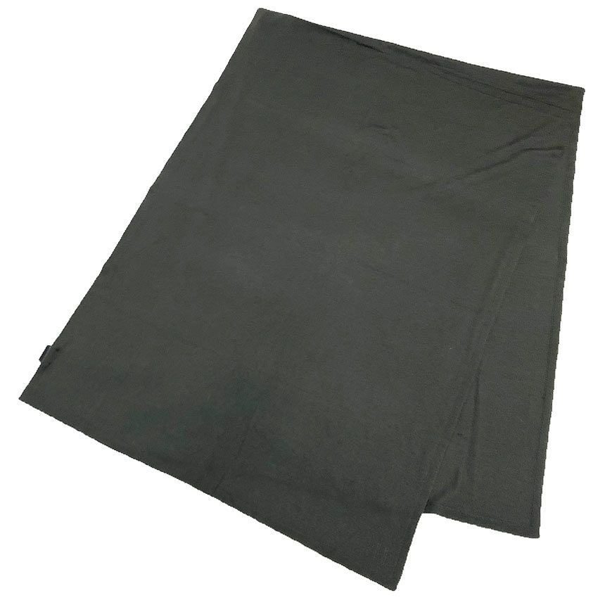 Hermes Shawl Wool Charcoal Gray Scarf