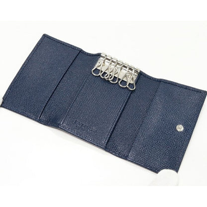 Bvlgari 6-Ribbon Key Case Man Grain Leather Navy 39318 — view 3