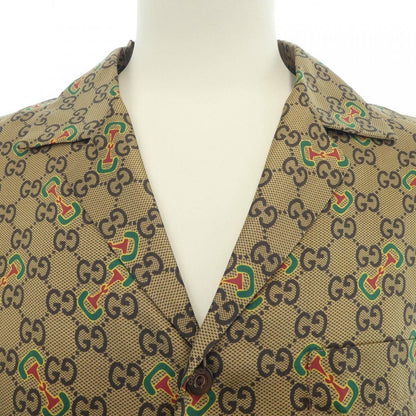 Gucci GG Horsebit Print Silk Twill Shirt — view 5