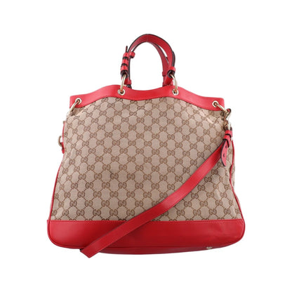 Gucci Valentine Micro GG Guccissima Khaki Red Canvas Leather Messenger Bag