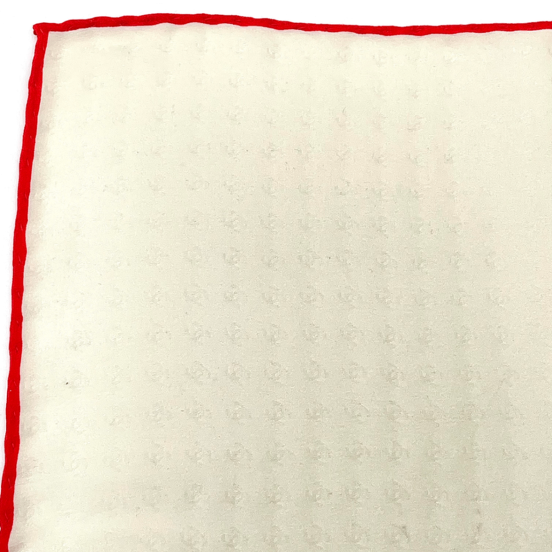 Christian DIOR Coco Mark Scarf Silk Beige And Red