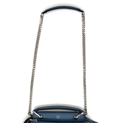 Fendi 8bn299 Dotcom Handbag Shoulder Bag 2way Blue Leather Women Fashion