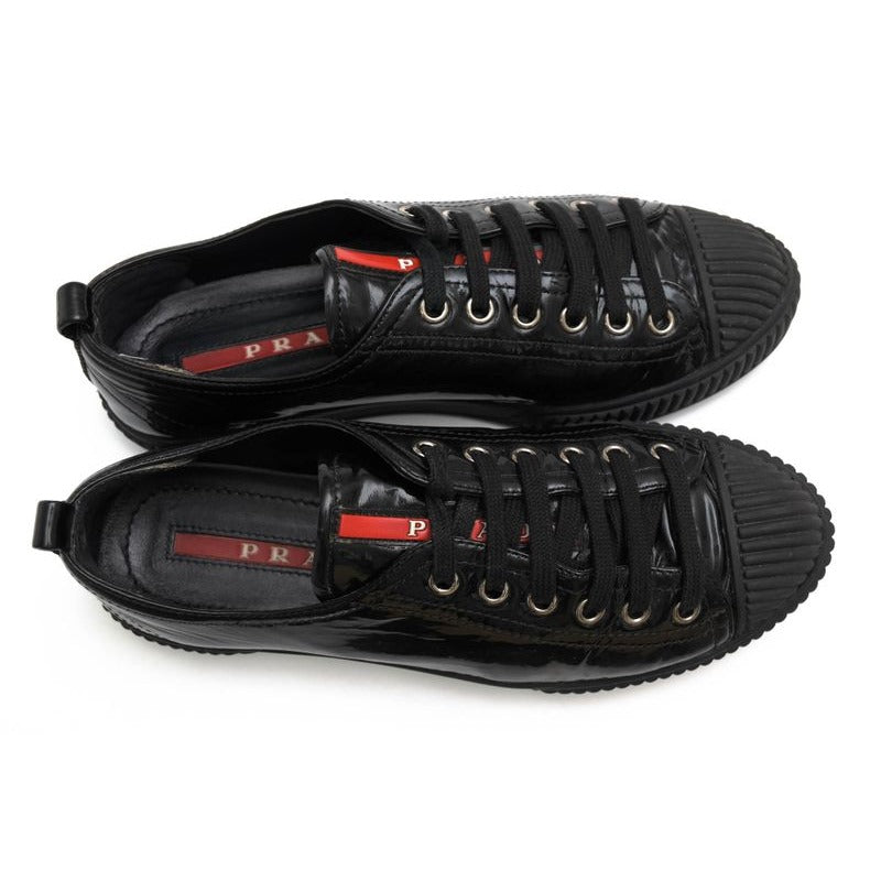 Prada Shoes Sneakers Low Cut Women Enamel Patent Leather — view 5