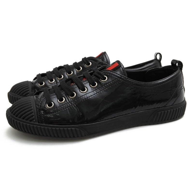 Prada Shoes Sneakers Low Cut Women Enamel Patent Leather