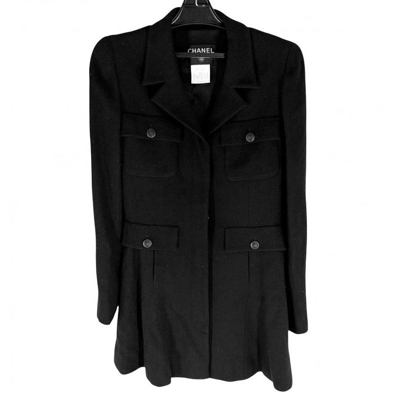 Chanel Set Suit Pants Jacket Clothing Apparel 36 Black Wool Rayon — view 2