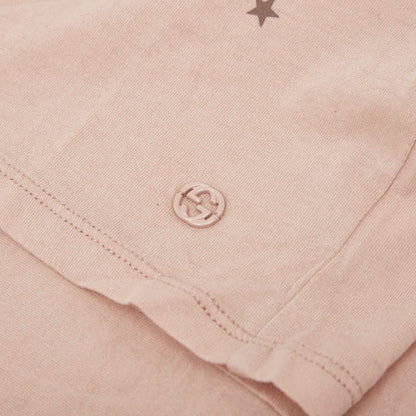 Gucci Star Print V-neck Short Sleeve T-shirt Size: 8 Pink Multicolor Cotton