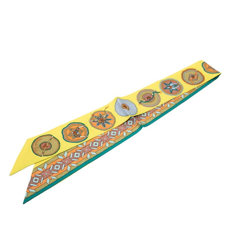 Hermes Twilly Balles du Mexique Mexico Mexican Dance Yellow Green