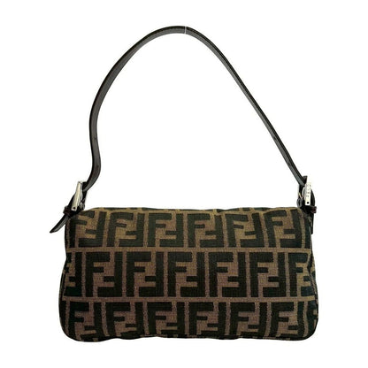 Fendi Mamma Bucket Zucca FF Pattern Canvas Leather Shoulder Bag Brown — view 3