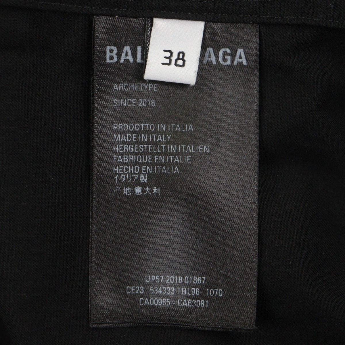 Balenciaga Cotton Logo All Over Long Sleeve Shirt Black 38 — view 7
