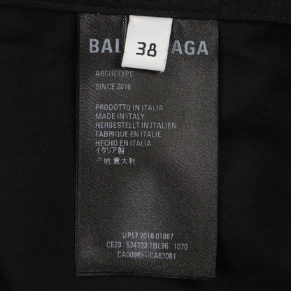 Balenciaga Cotton Logo All Over Long Sleeve Shirt Black 38 — view 7