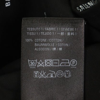 Balenciaga Cotton Logo All Over Long Sleeve Shirt Black 38 — view 9