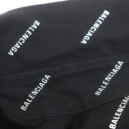 Balenciaga Cotton Logo All Over Long Sleeve Shirt Black 38 — view 10